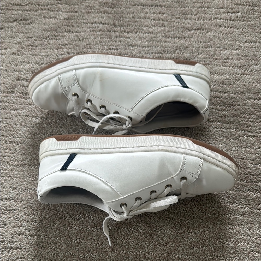 Sperry Women's White Leather Top-sider Sneakers - Picture 5 of 9